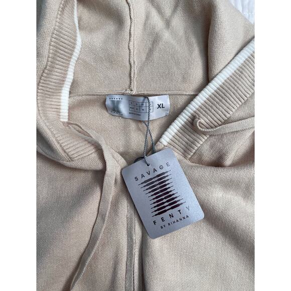 SAVAGE X FENTY  By Rihanna Women's Sweater Hoodie Tan Sz XL NWT - Picture 4 of 8